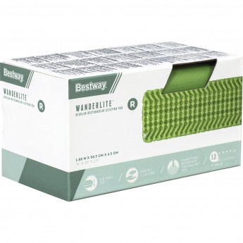 Надувной спальный коврик каремат BESTWAY WANDERLITE 69616 198x71x6.5см